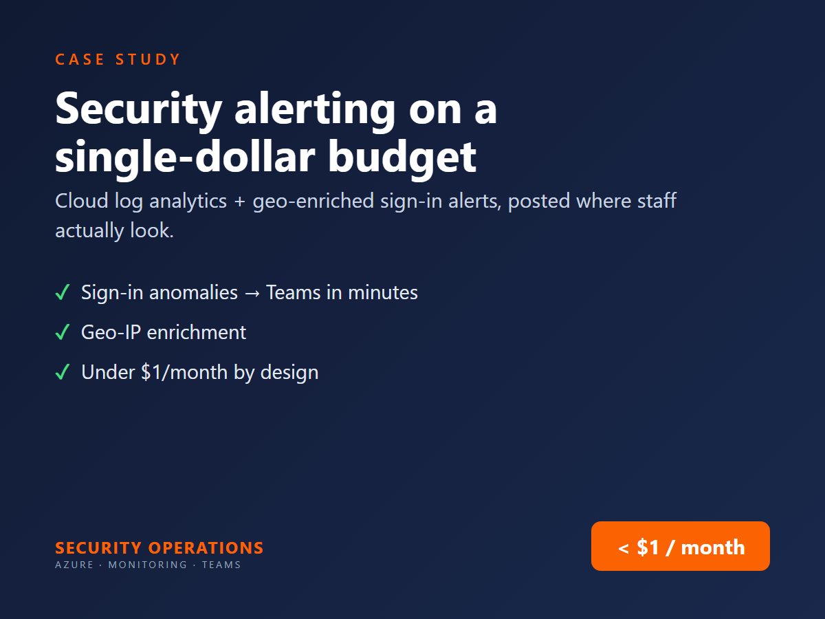 Security alerting case study